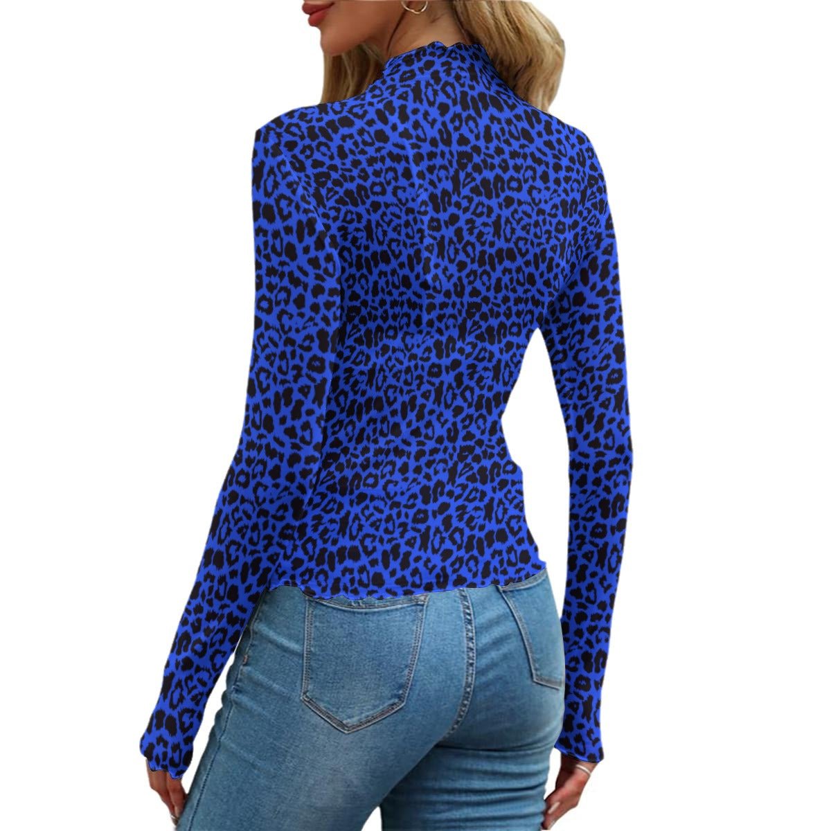 Noir Leopard Women's Long Sleeve Mesh Top - Goth Cloth Co.ADS-3WTXWC16-PFCUJ-FFFFFF-XS