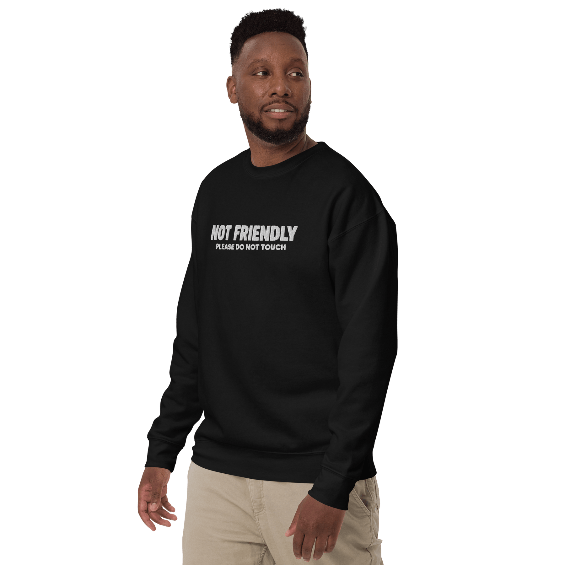 Not Friendly Embroidered Sweatshirt - Goth Cloth Co.Sweatshirt6995611_25544