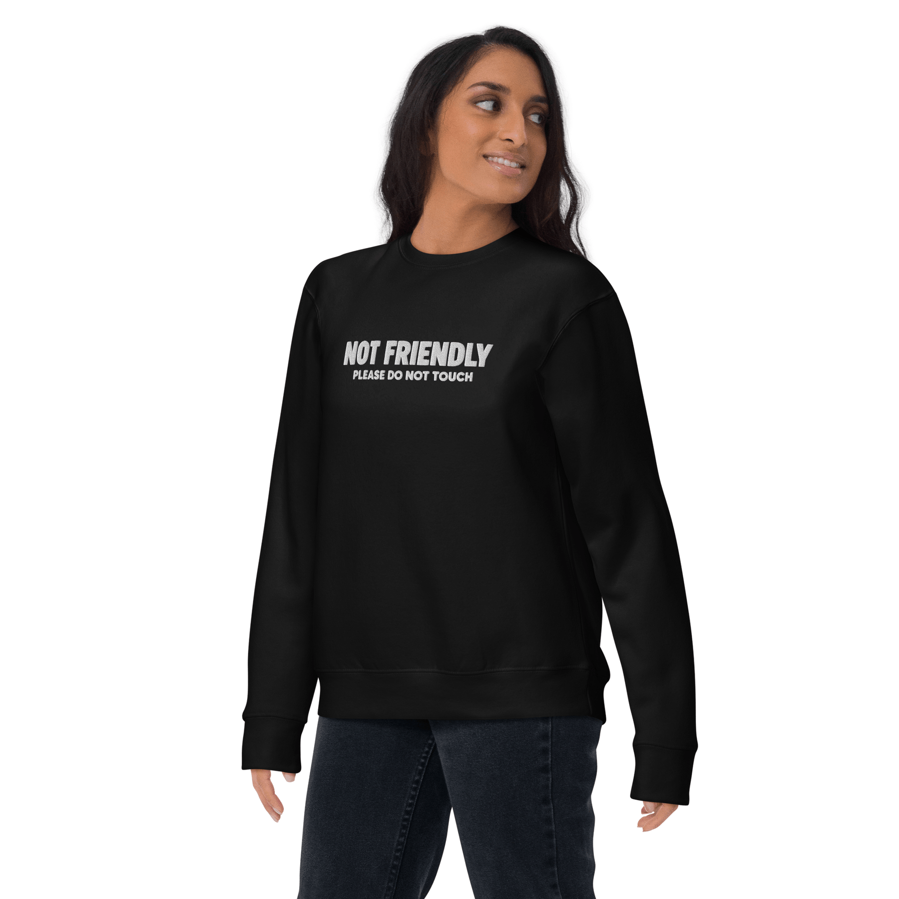 Not Friendly Embroidered Sweatshirt - Goth Cloth Co.Sweatshirt6995611_25544