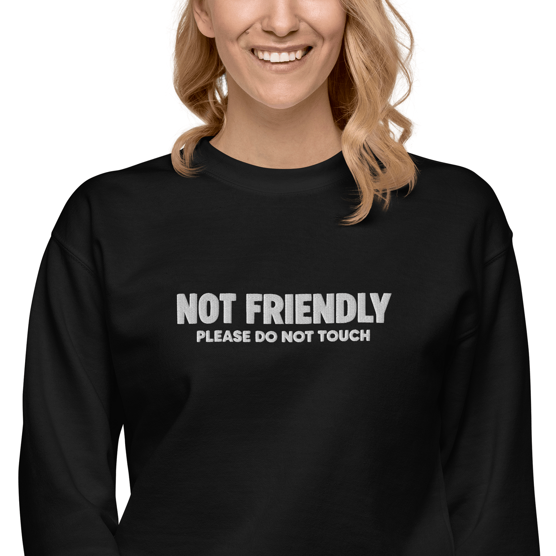 Not Friendly Embroidered Sweatshirt - Goth Cloth Co.Sweatshirt6995611_25544