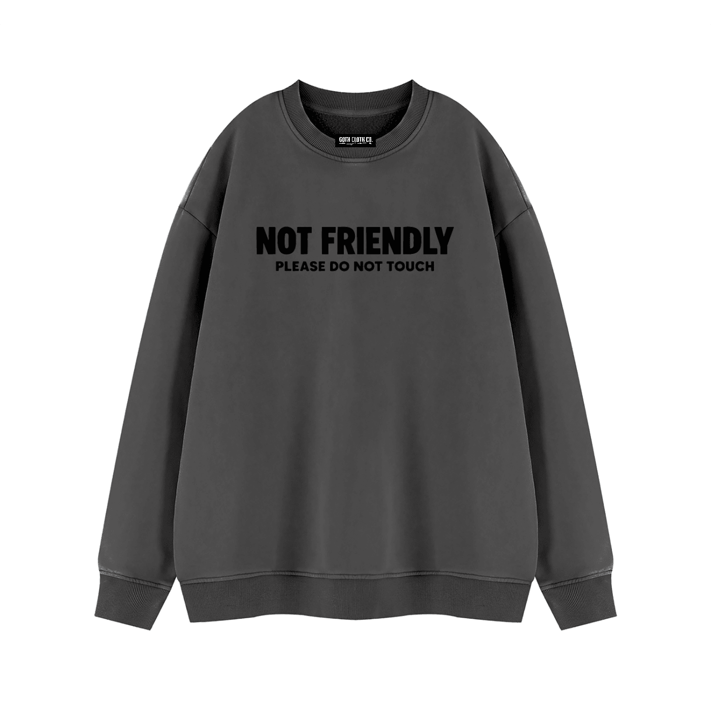Not Friendly Vintage Wash Fleece Sweatshirt - Goth Cloth Co.260916PODRA0689001