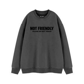 Not Friendly Vintage Wash Fleece Sweatshirt - Goth Cloth Co.260916PODRA0689001