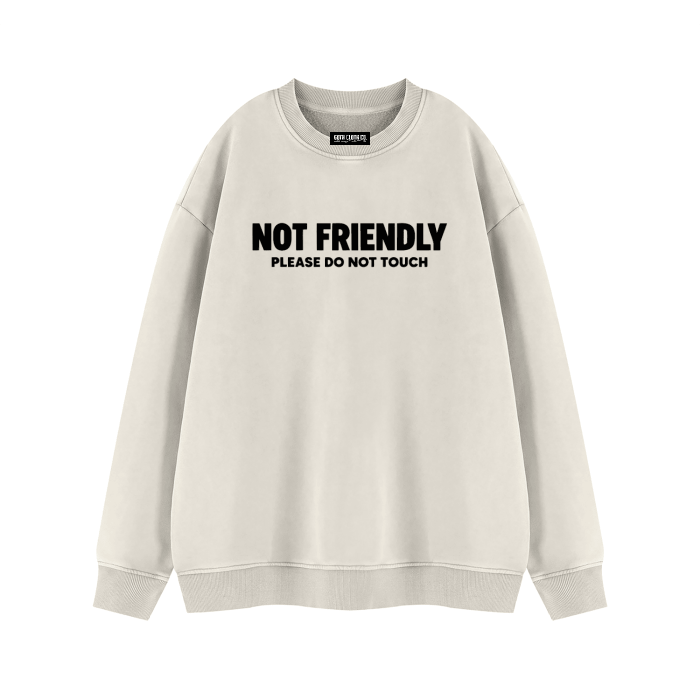 Not Friendly Vintage Wash Fleece Sweatshirt - Goth Cloth Co.260916PODRA0689006