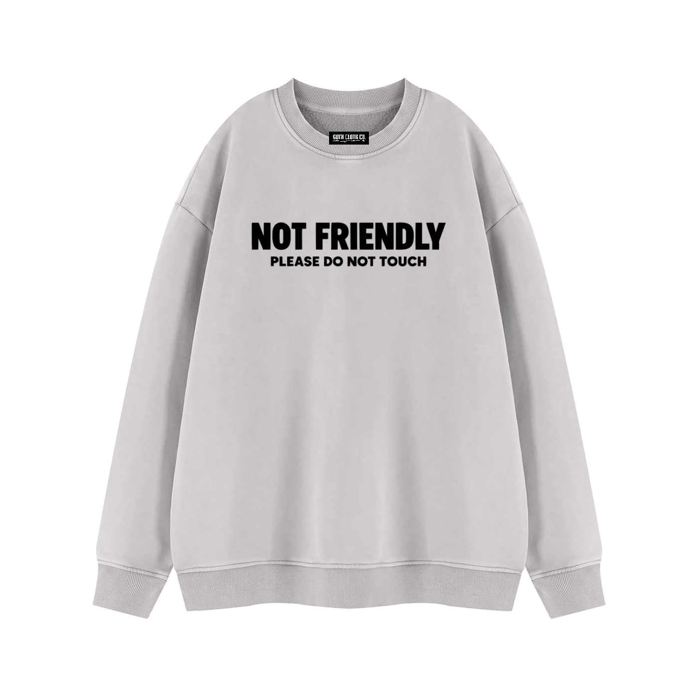 Not Friendly Vintage Wash Fleece Sweatshirt - Goth Cloth Co.260916PODRA0689011