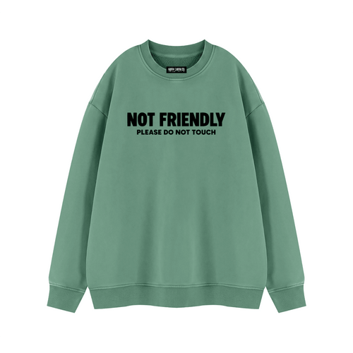 Not Friendly Vintage Wash Fleece Sweatshirt - Goth Cloth Co.260916PODRA0689021