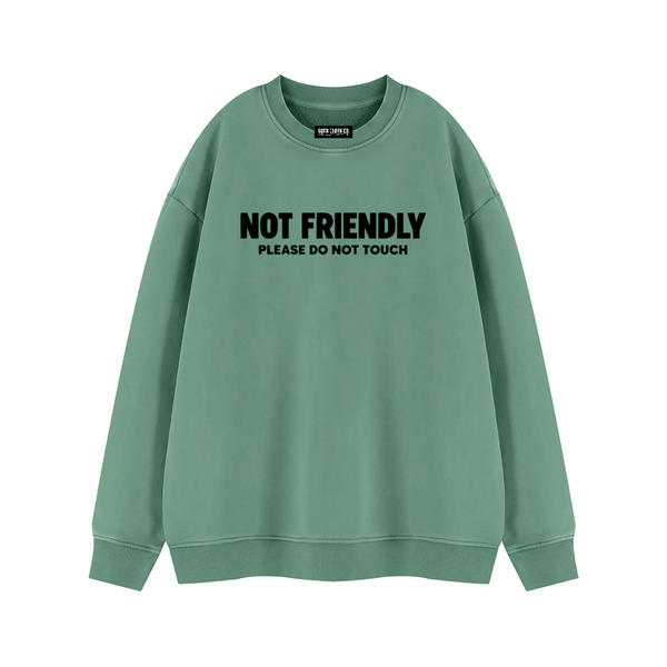 Not Friendly Vintage Wash Fleece Sweatshirt - Goth Cloth Co.260916PODRA0689021