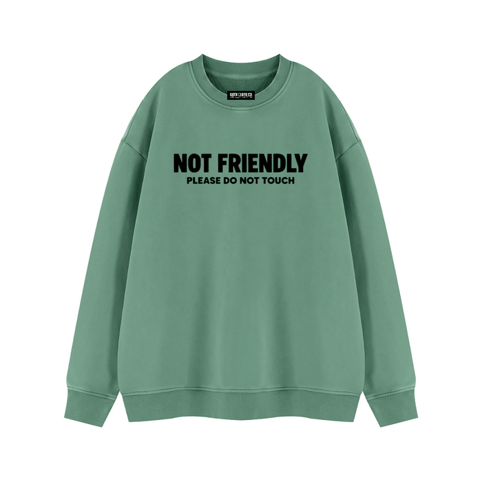 Not Friendly Vintage Wash Fleece Sweatshirt - Goth Cloth Co.260916PODRA0689021