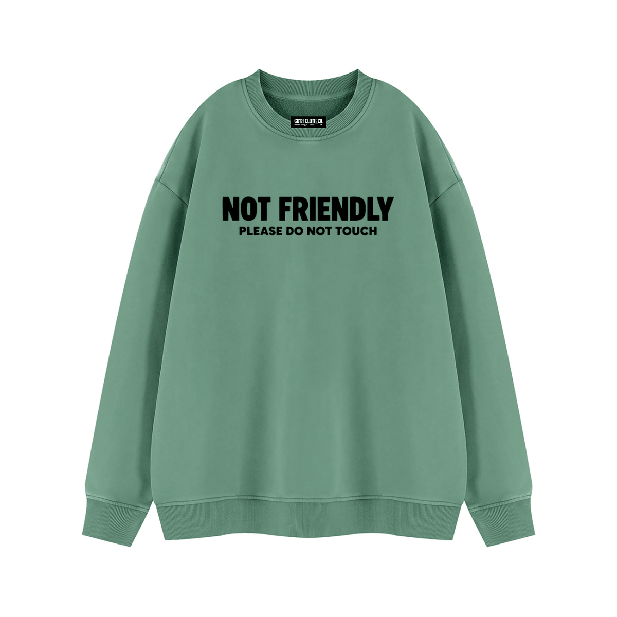 Not Friendly Vintage Wash Fleece Sweatshirt - Goth Cloth Co.260916PODRA0689021