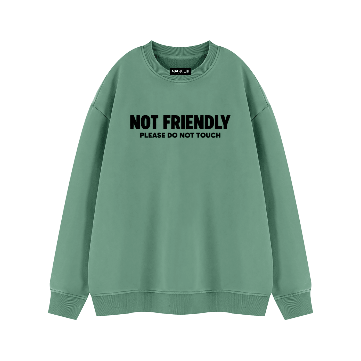 Not Friendly Vintage Wash Fleece Sweatshirt - Goth Cloth Co.260916PODRA0689021
