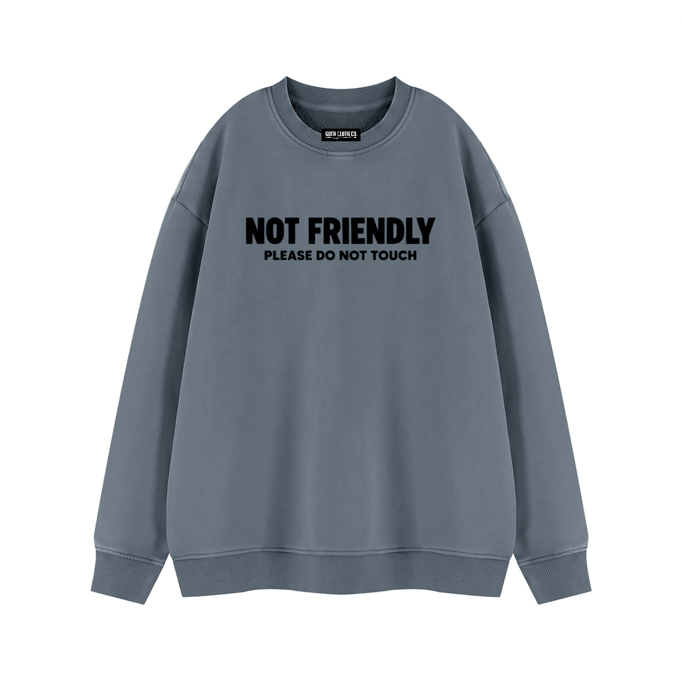 Not Friendly Vintage Wash Fleece Sweatshirt - Goth Cloth Co.260916PODRA0689026