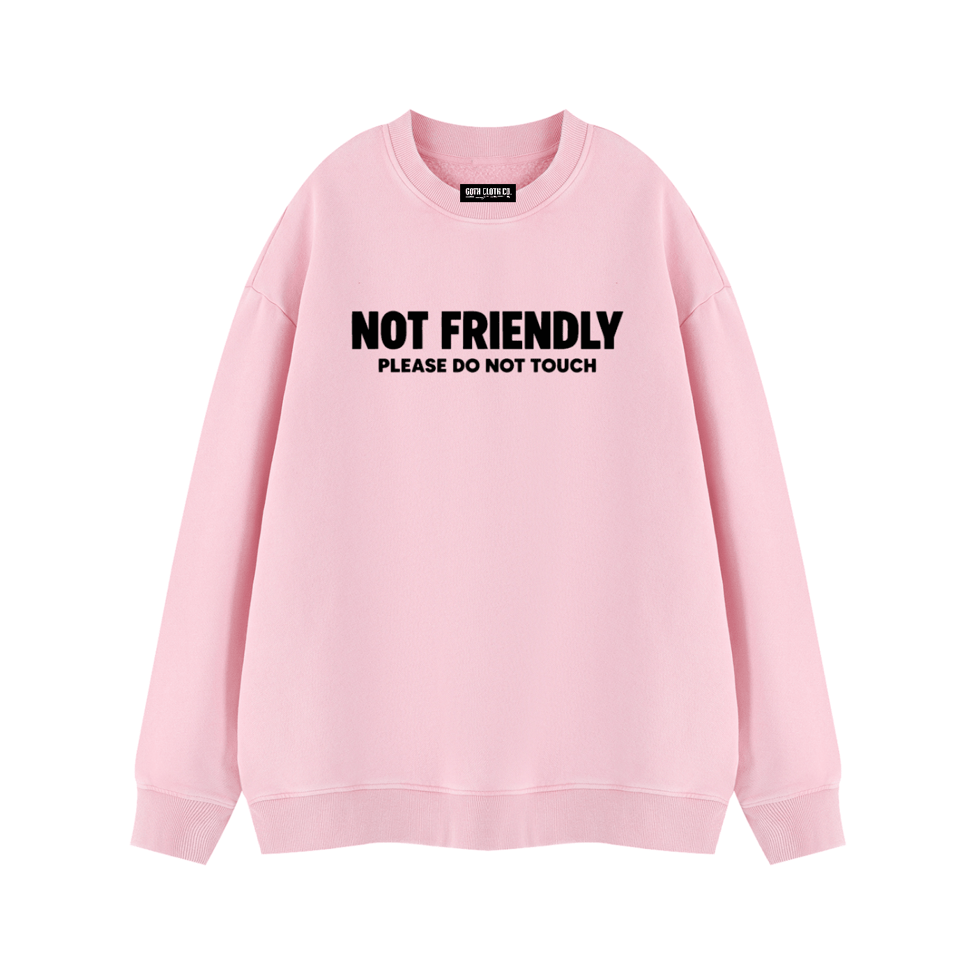 Not Friendly Vintage Wash Fleece Sweatshirt - Goth Cloth Co.260916PODRA0689031
