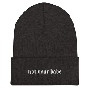 Not Your Babe Gothic Font Knit Beanie - Goth Cloth Co.5126903_12881