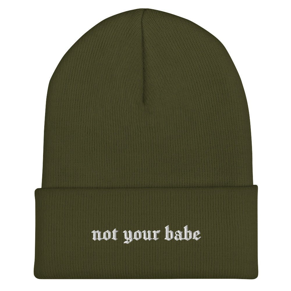 Not Your Babe Gothic Font Knit Beanie - Goth Cloth Co.5126903_17495