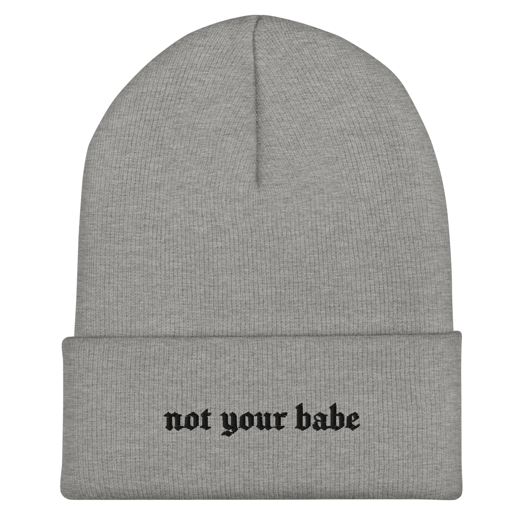 Not Your Babe Gothic Font Knit Beanie - Goth Cloth Co.7273058_8937