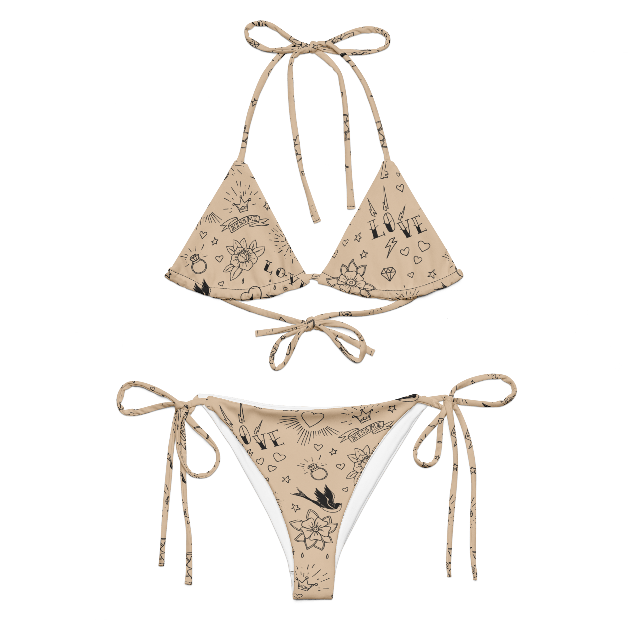 Punk Tattoo Print 2Piece Gothic Bikini Goth Cloth Co.