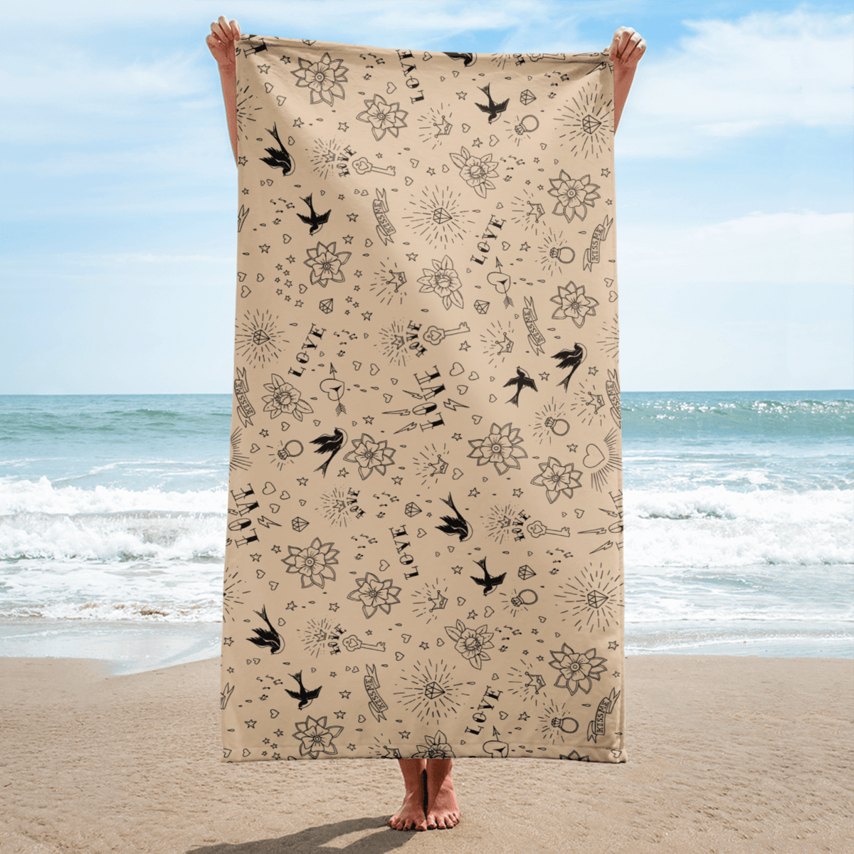 Nude Tattoo Beach Towel - Goth Cloth Co.6432410_8874