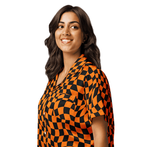 October Tiles Checkered Silky Pajama Top - Goth Cloth Co.1664407_20964