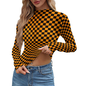 October Tiles Women's Long Sleeve Mesh Top - Goth Cloth Co.ADS-3WTXWC16-PFCWX-FFFFFF-XS
