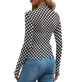 OG Checkered Women's Long Sleeve Mesh Top - Goth Cloth Co.ADS-3WTXWC16-PFCWT-FFFFFF-6XL