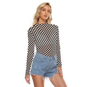 OG Checkered Women's Long Sleeve Mesh Top - Goth Cloth Co.ADS-3WTXWC16-PFCWT-FFFFFF-6XL