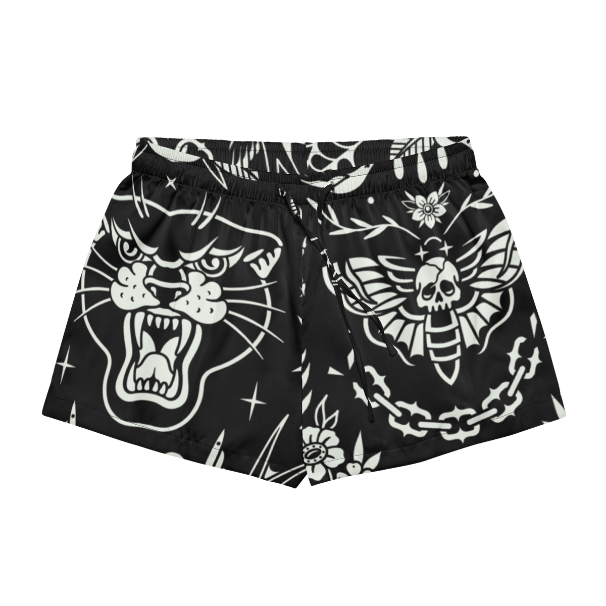 Old School Ink Silky Pajama Shorts - Goth Cloth Co.2938931_20988