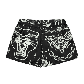 Old School Ink Silky Pajama Shorts - Goth Cloth Co.2938931_20988