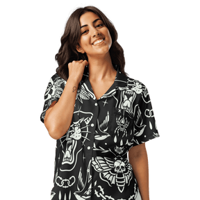 Old School Ink Silky Pajama Top - Goth Cloth Co.8568144_20964