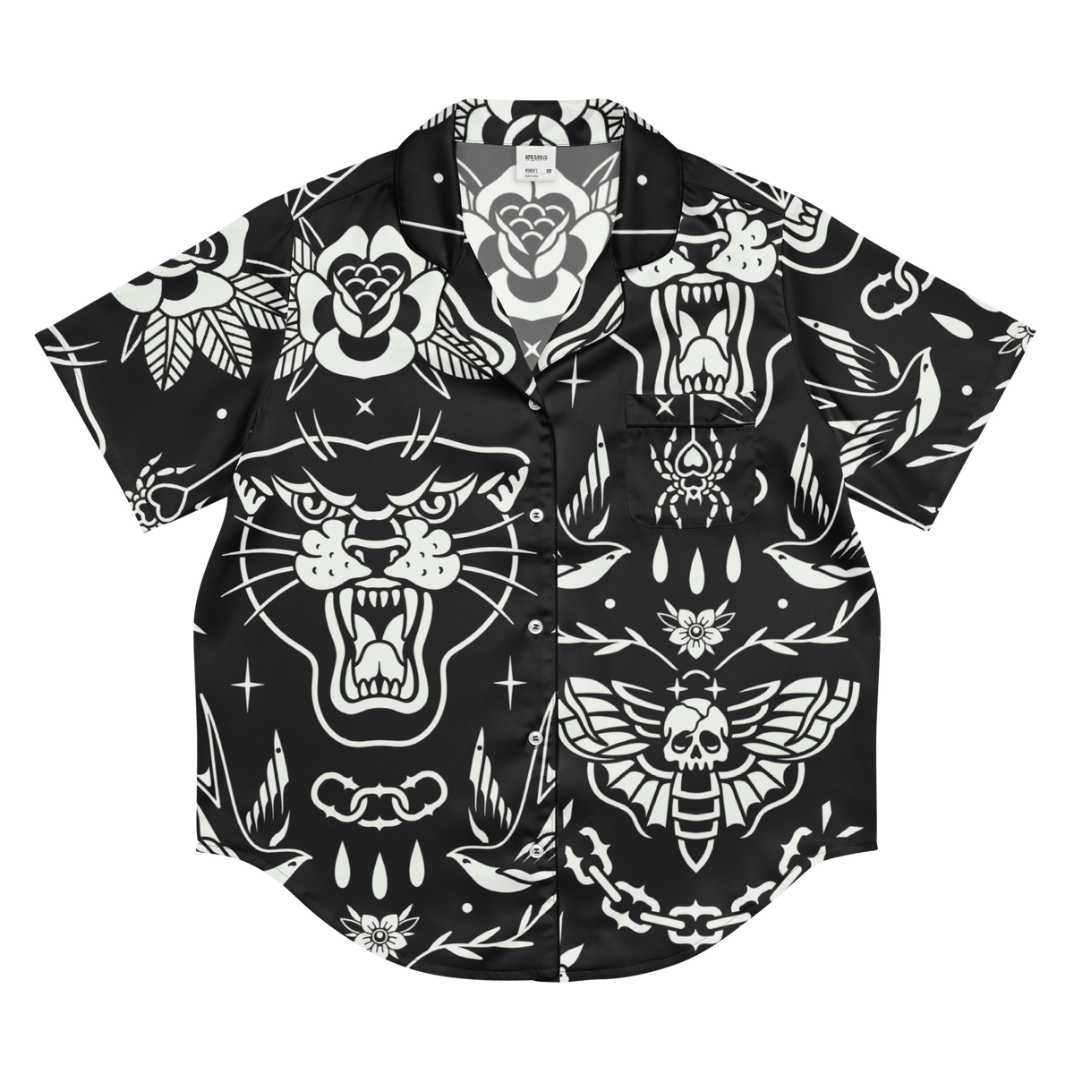 Old School Ink Silky Pajama Top - Goth Cloth Co.8568144_20964