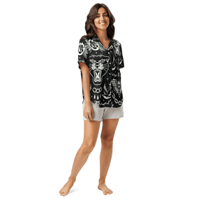 Old School Ink Silky Pajama Top - Goth Cloth Co.8568144_20964