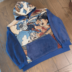 One - of - One Handmade Dragon Ball Z Fleece Hoodie (XL) - Goth Cloth Co.