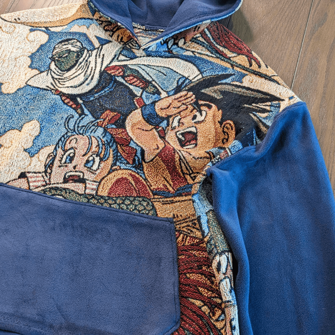 One - of - One Handmade Dragon Ball Z Fleece Hoodie (XL) - Goth Cloth Co.