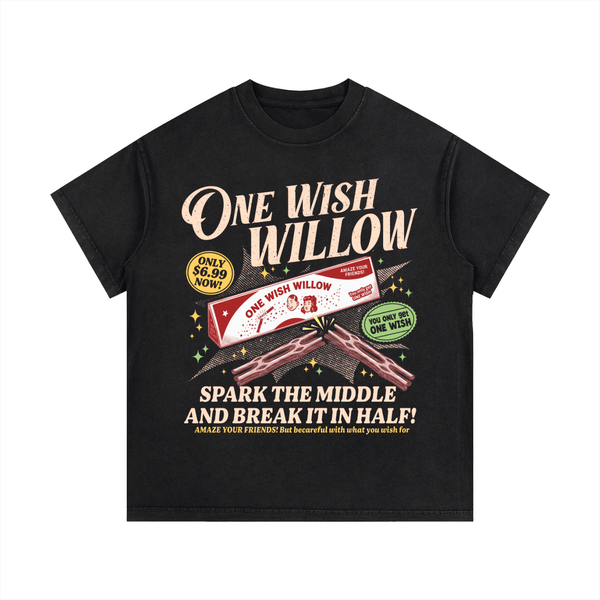 One Wish Willow Vintage Wash Cotton T-Shirt - Goth Cloth Co.gymwear260813PODPQ0804001