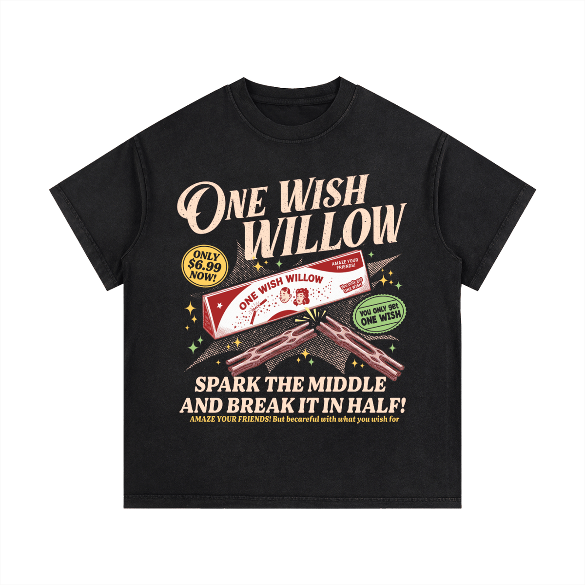 One Wish Willow Vintage Wash Cotton T-Shirt - Goth Cloth Co.gymwear260813PODPQ0804001