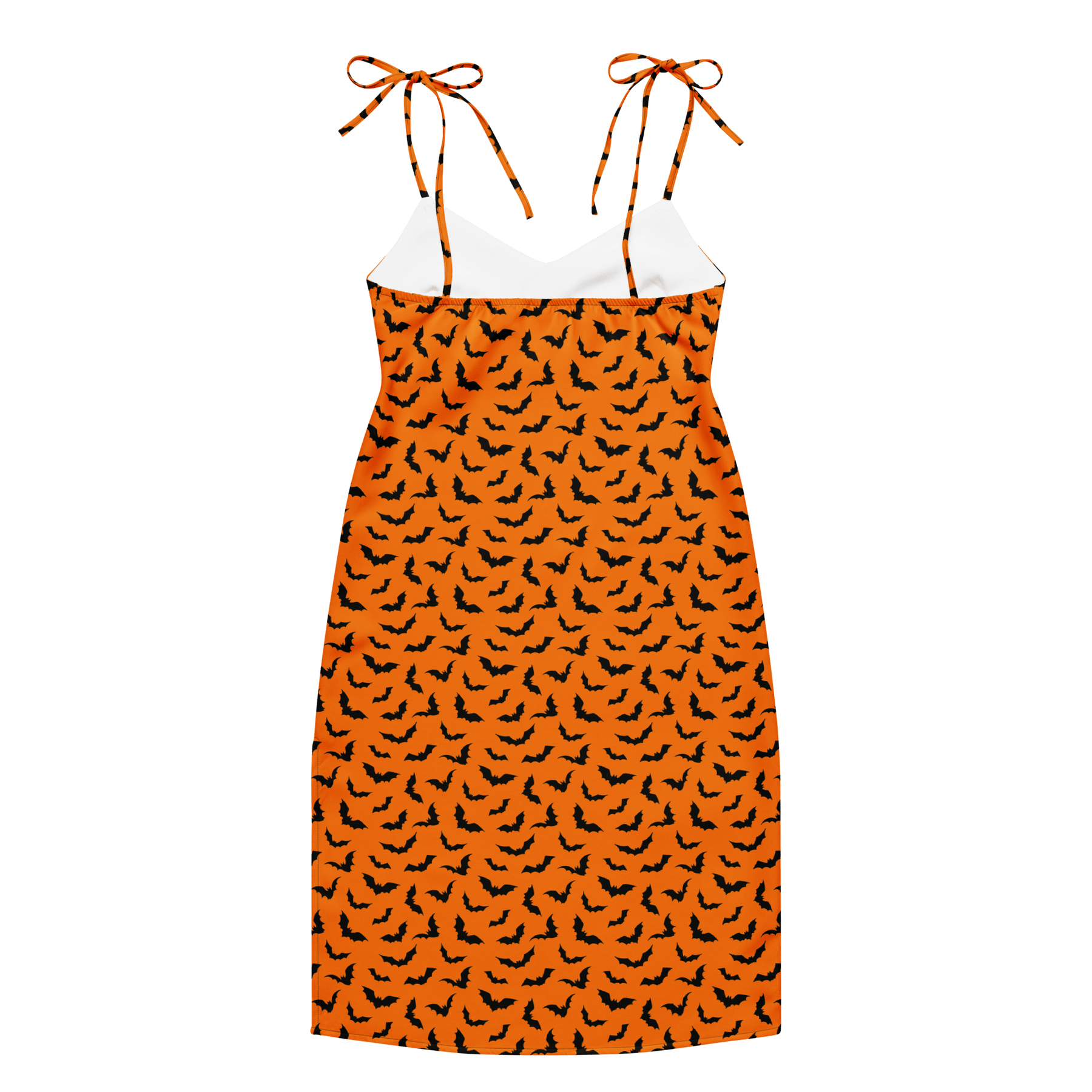 Orange Eclipse Tie Strap Midi Dress (Ready to Ship) - Goth Cloth Co.