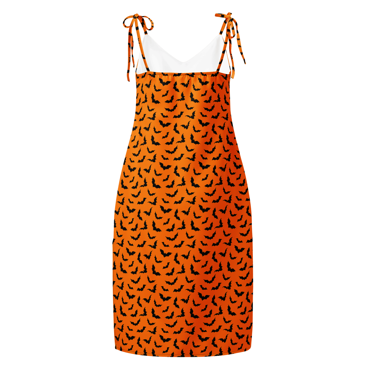 Orange Eclipse Tie Strap Midi Dress (Ready to Ship) - Goth Cloth Co.