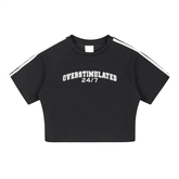 Overstimulated 24/7 Cooling Performance Crop Top (READY TO SHIP) - Goth Cloth Co.