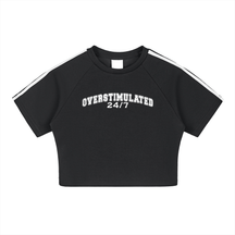 Overstimulated 24/7 Cooling Performance Crop Top (READY TO SHIP) - Goth Cloth Co.