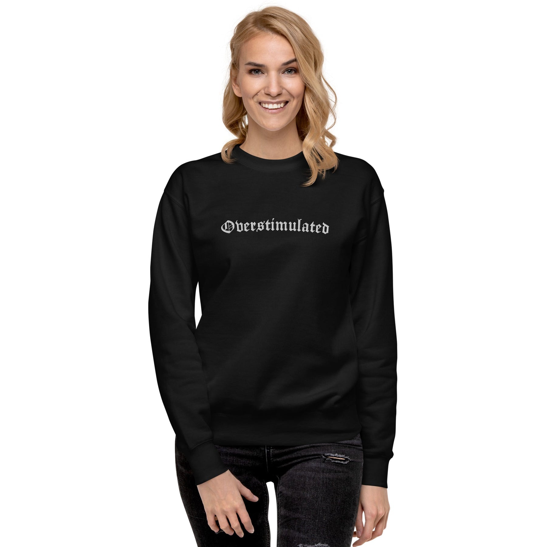 Overstimulated Embroidered Sweatshirt - Goth Cloth Co.4326442_11254