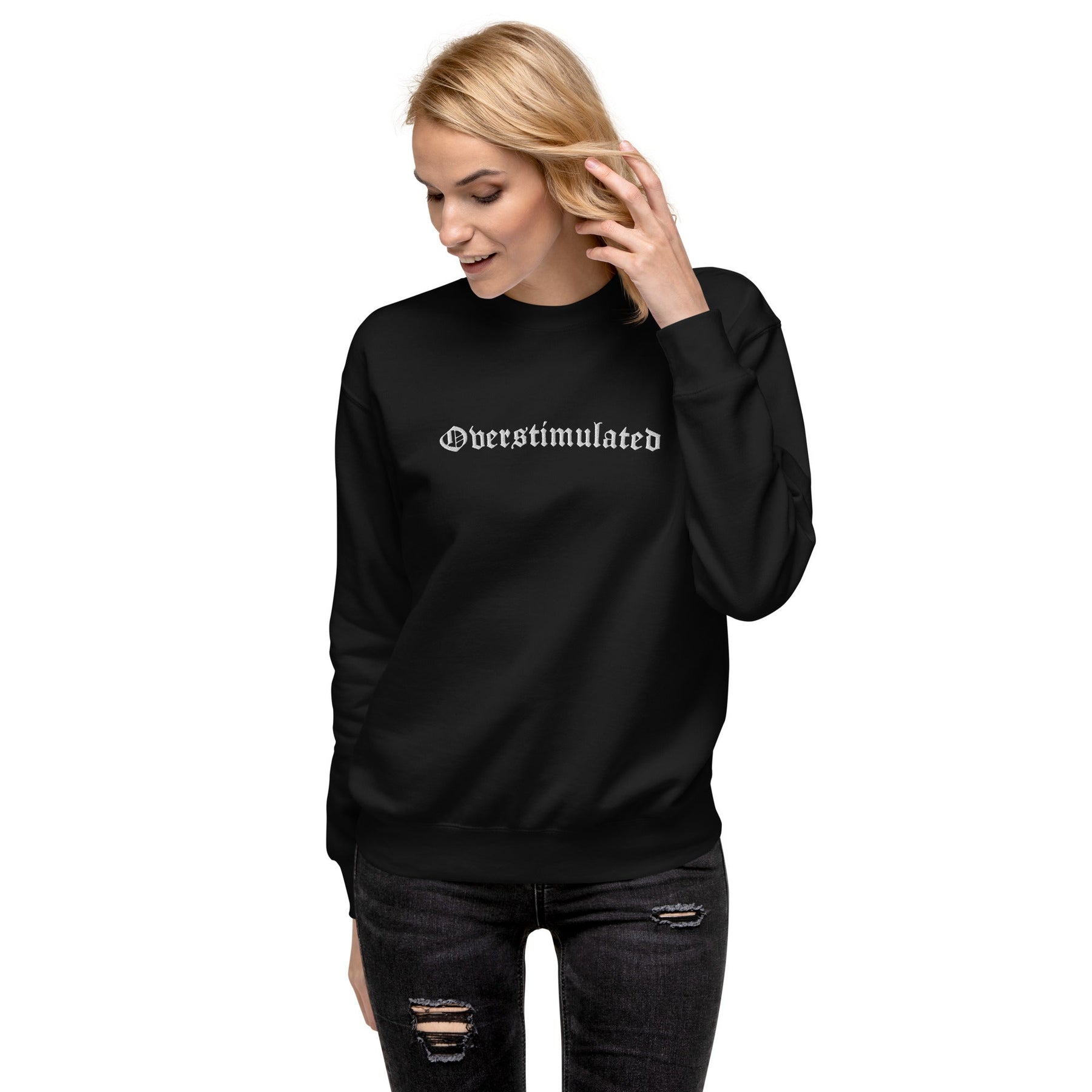 Overstimulated Embroidered Sweatshirt - Goth Cloth Co.4326442_11254