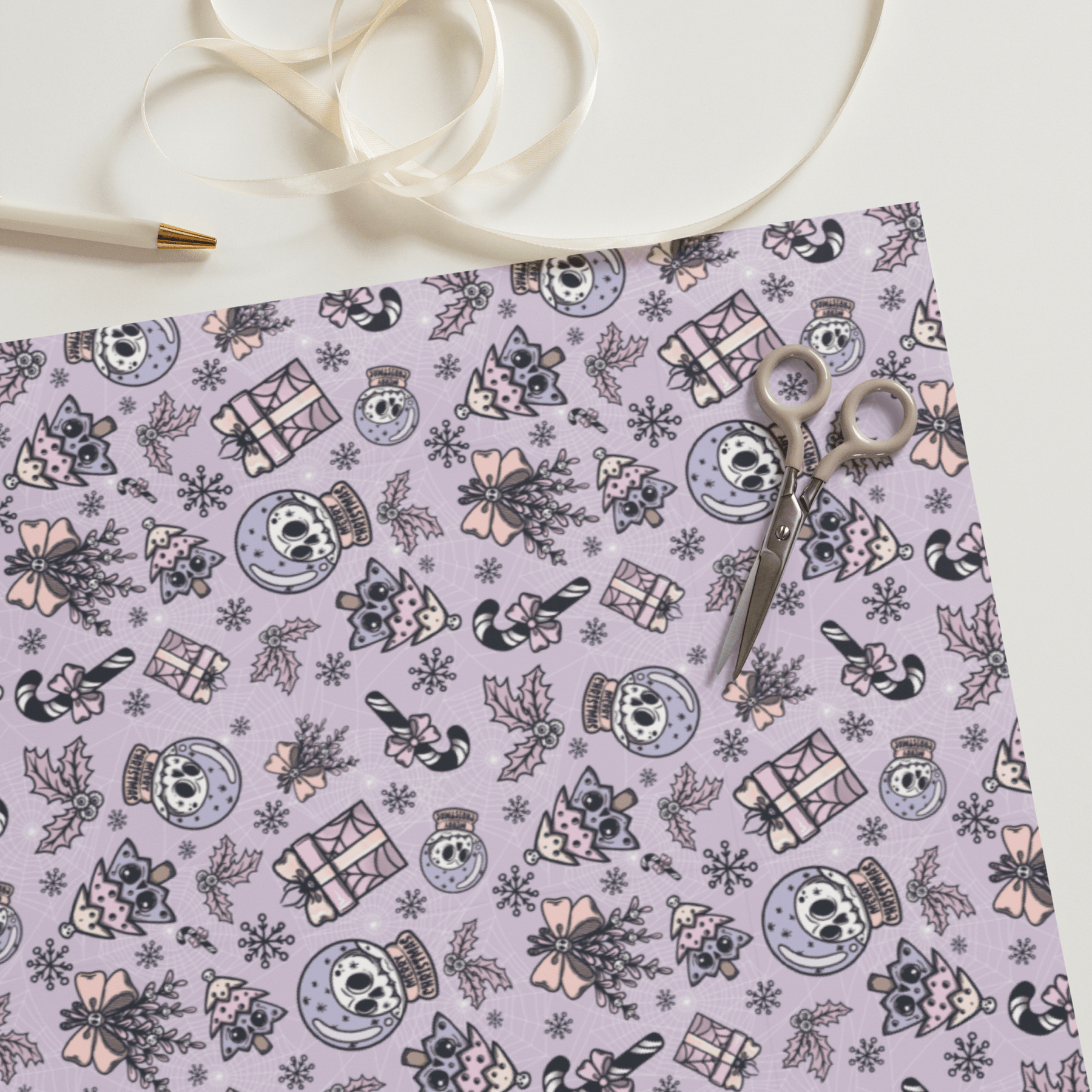 Pastel Goth Spooky Holiday Gift Wrap (3 Sheets) - Goth Cloth Co.1447648_17373