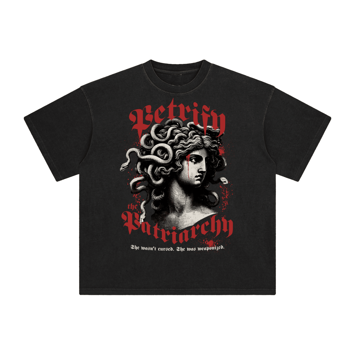 Petrify the Patriarchy Enzyme Washed T-Shirt - Goth Cloth Co.260128PODPQ1533001