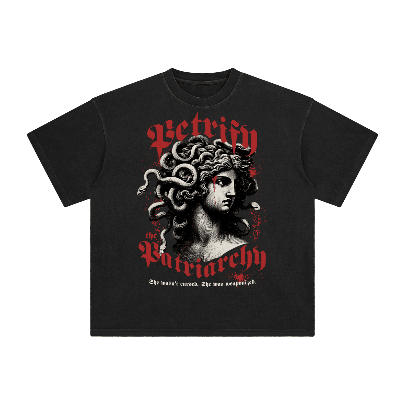 Petrify the Patriarchy Enzyme Washed T-Shirt - Goth Cloth Co.260128PODPQ1533001