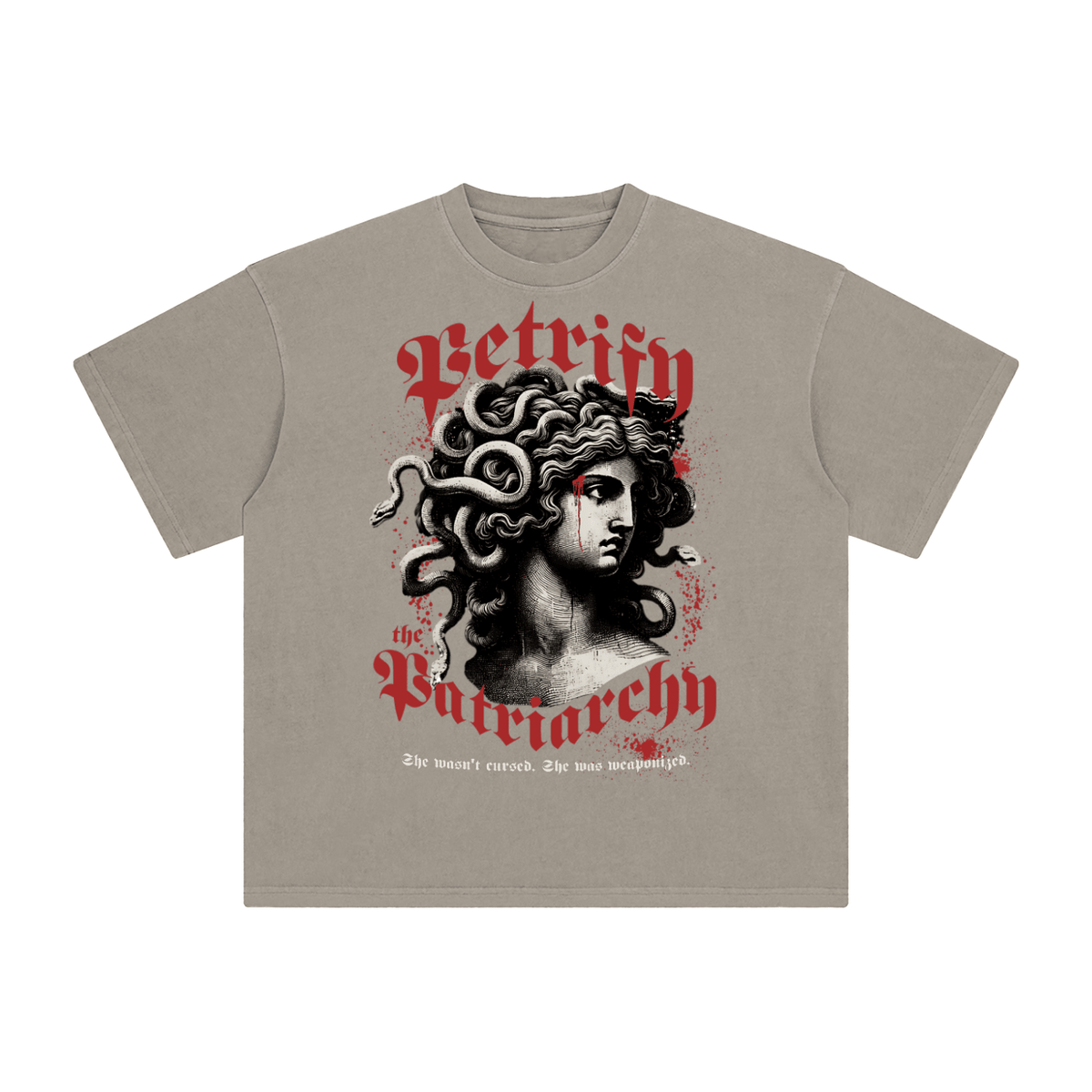 Petrify the Patriarchy Enzyme Washed T-Shirt - Goth Cloth Co.260128PODPQ1533006