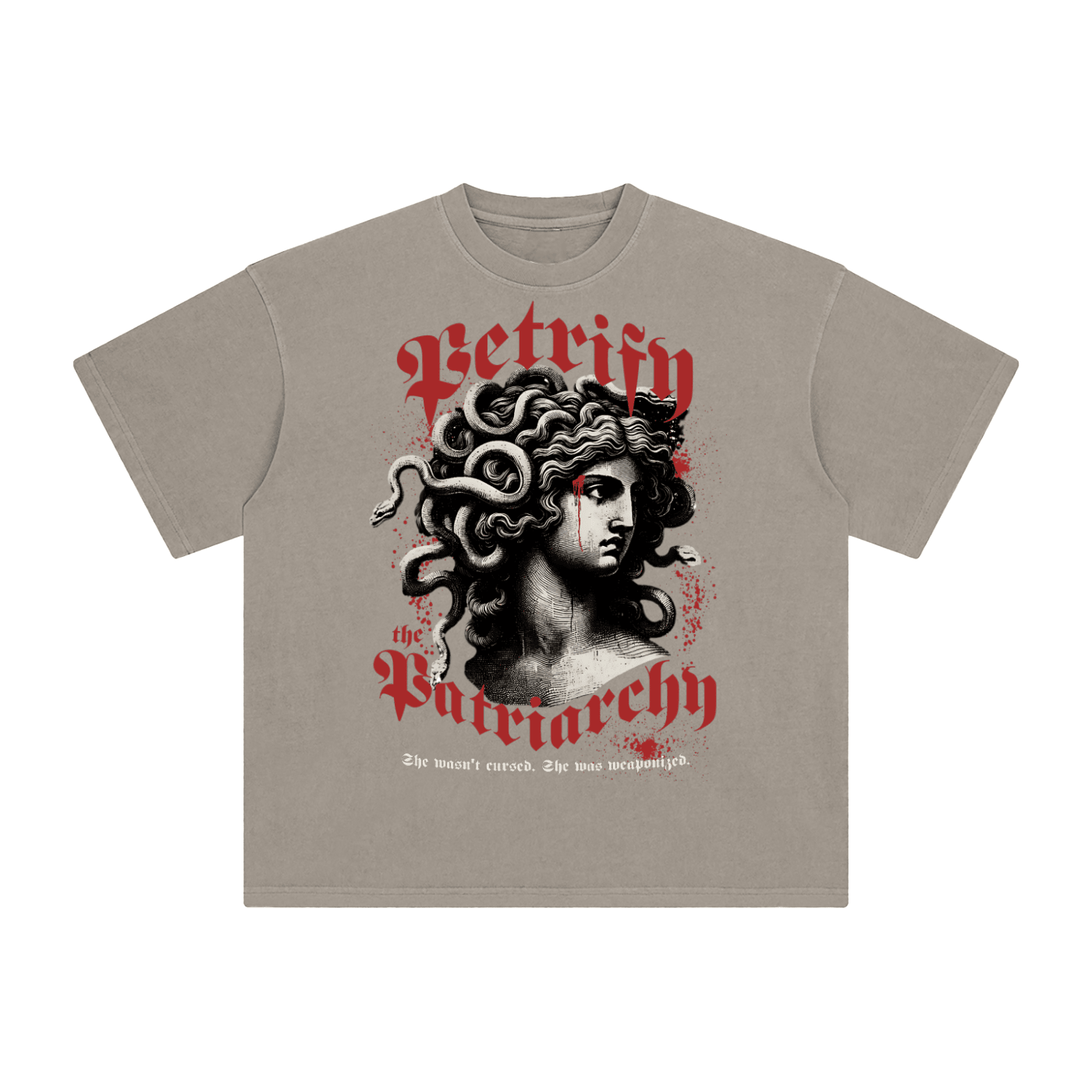 Petrify the Patriarchy Enzyme Washed T-Shirt - Goth Cloth Co.260128PODPQ1533006