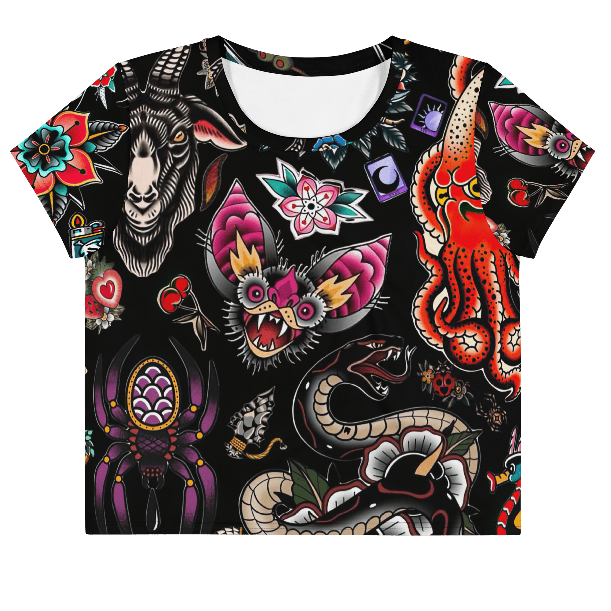 Phantom Flash Traditional Tattoo Festival Crop Top
