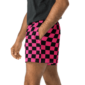 Pink Checkered Unisex Unlined Swim Trunks - Goth Cloth Co.4140229_9804