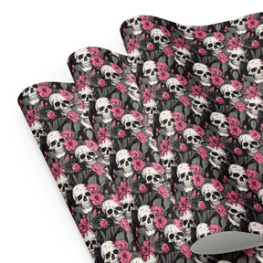 Pink Flowers and Skulls Gift Wrap (3 Sheets) - Goth Cloth Co.1381548_17373