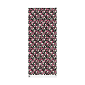 Pink Flowers and Skulls Gift Wrap - Goth Cloth Co.Home Decor10686236985759213260