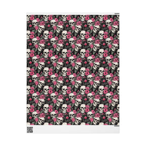 Pink Flowers and Skulls Gift Wrap - Goth Cloth Co.Home Decor25802296462209928532