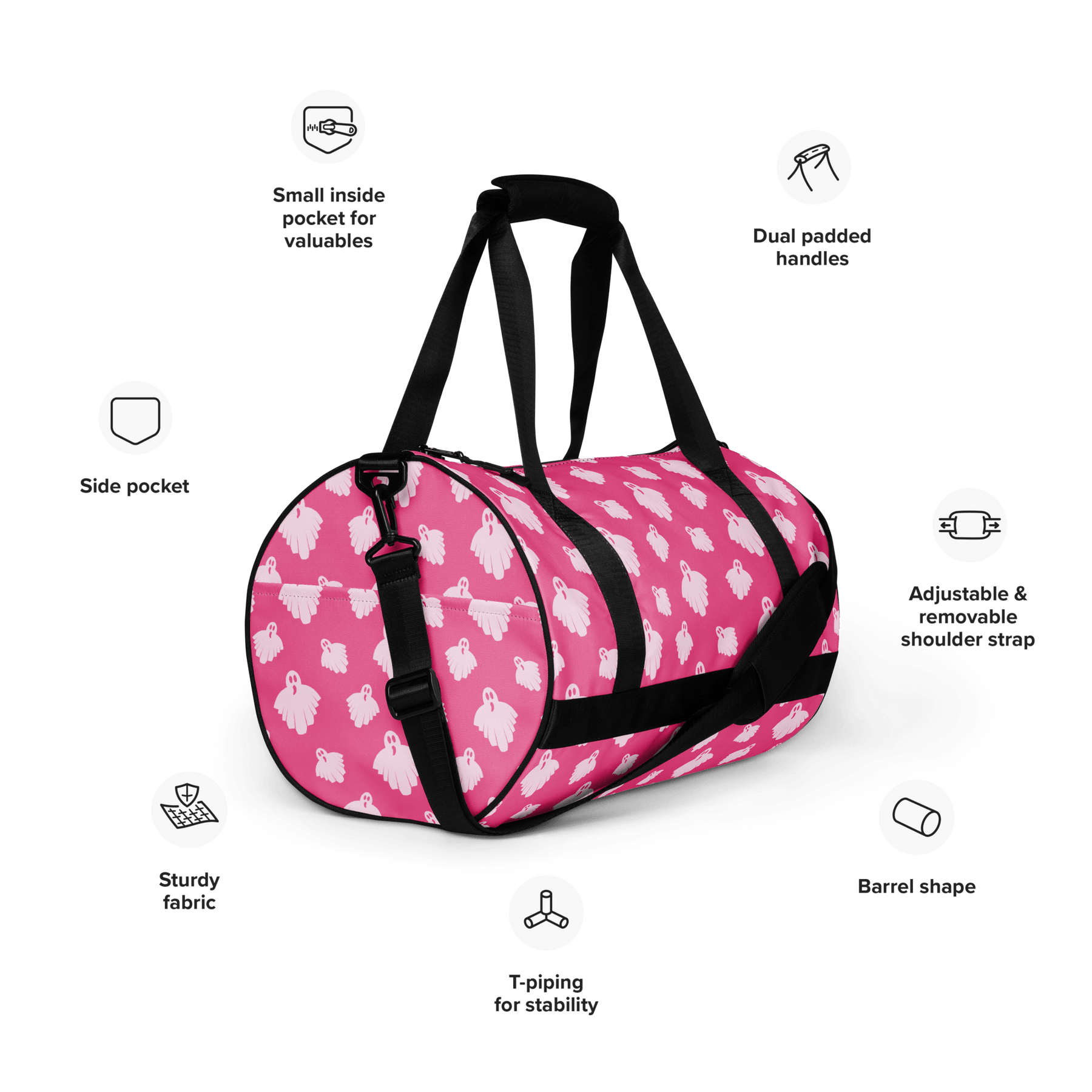 Pretty in Ghosts Gym Bag - Goth Cloth Co.7574572_15155